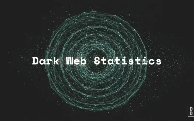 Dark web statistics 2026 report cover showing an encrypted node network illustration